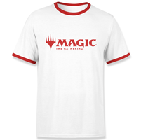 Magic The Gathering Logo Men's Ringer - White/Red - undefined undefined