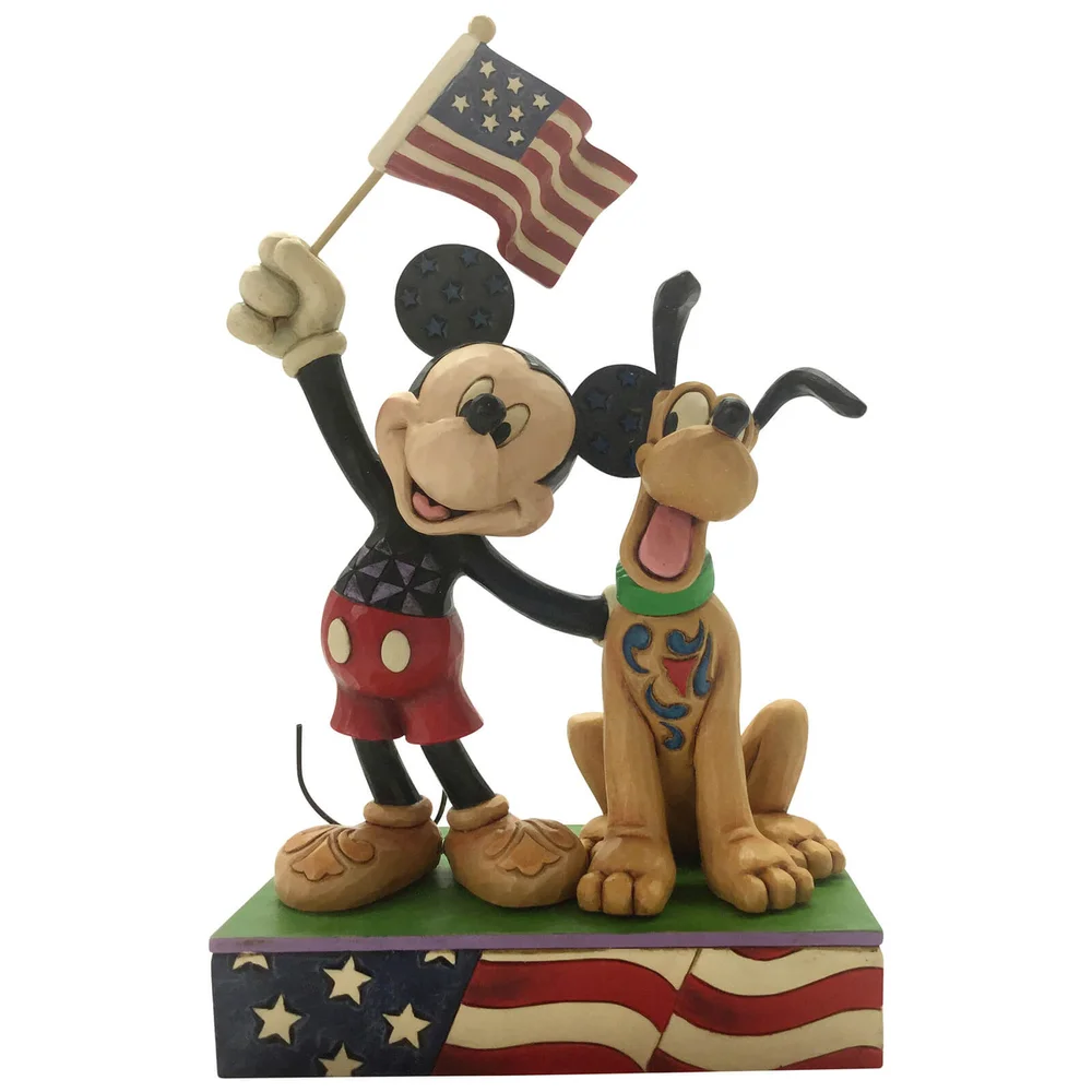 Disney Traditions - A Banner Day (Mickey and Pluto Patriotic Figurine) Image 1