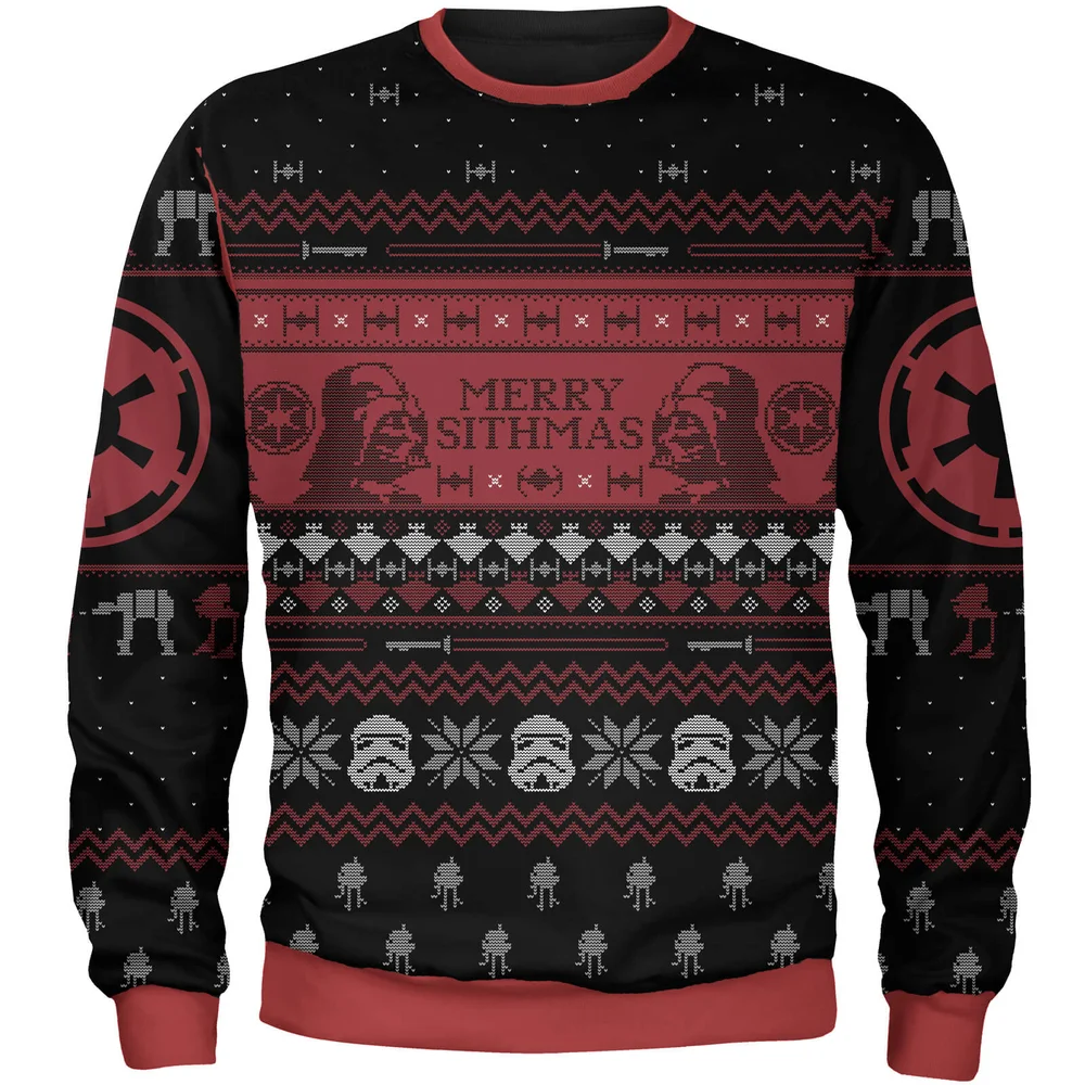 Zavvi Exclusive Star Wars Merry Sithmas Christmas Knitted Jumper - Black - M Image 1