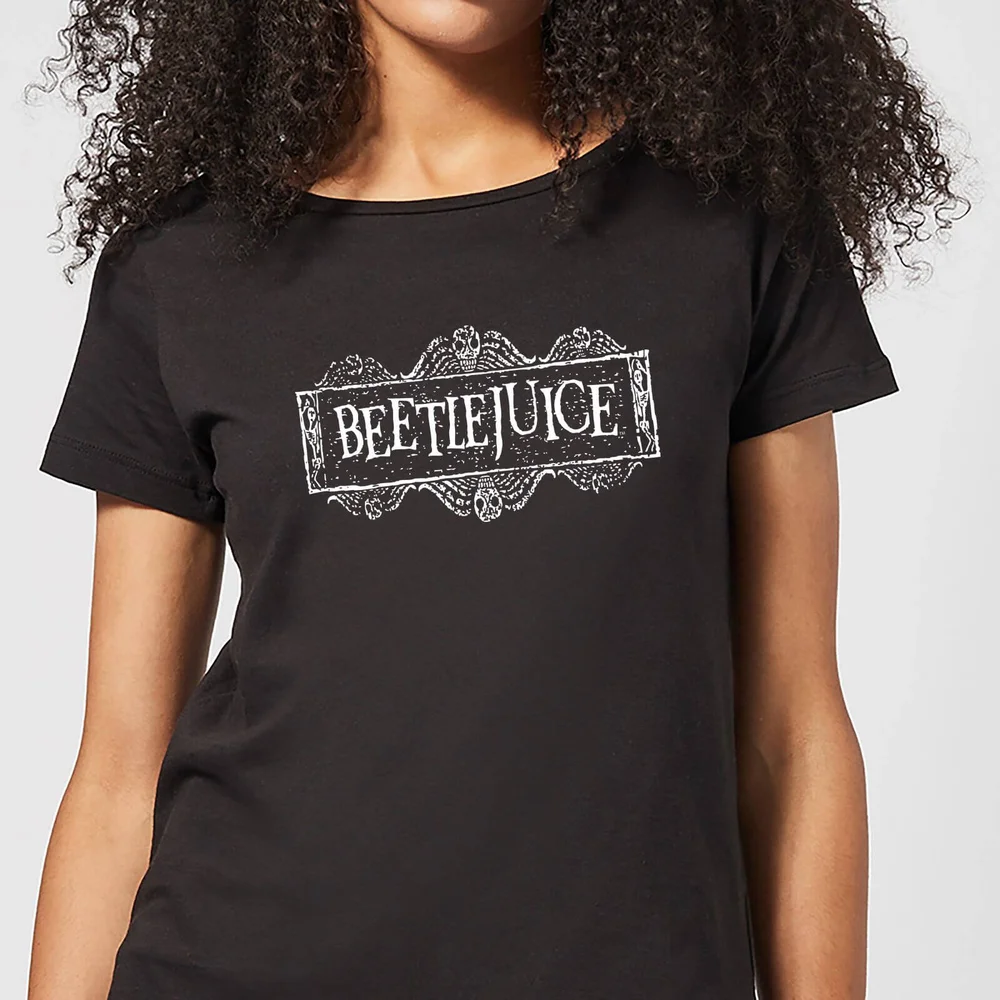 Beetlejuice White Logo Women's T-Shirt - Black - XS - Black Image 1