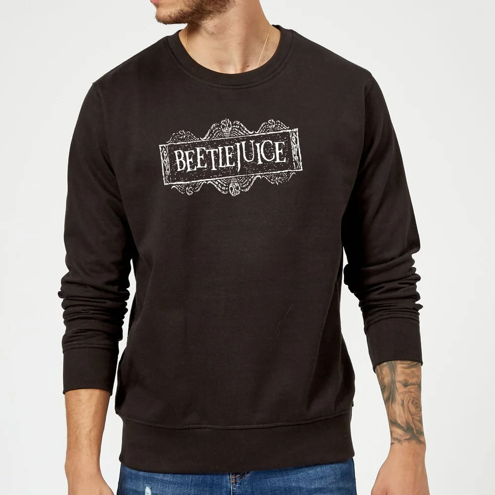 Beetlejuice White Logo Sweatshirt - Black - S Image 1