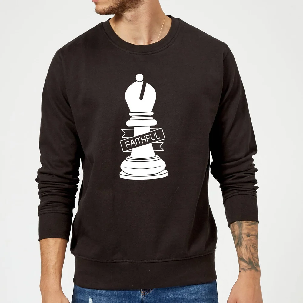 Bishop Chess Piece Faithful Sweatshirt - Black - S - Black Image 1