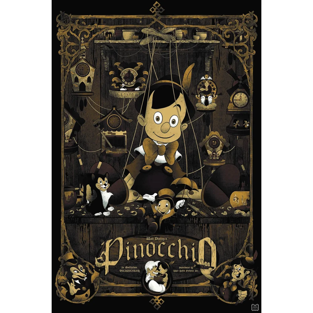 Disney Pinocchio Lithograph Print by Germain Mainger - Zavvi Exclusive Image 1