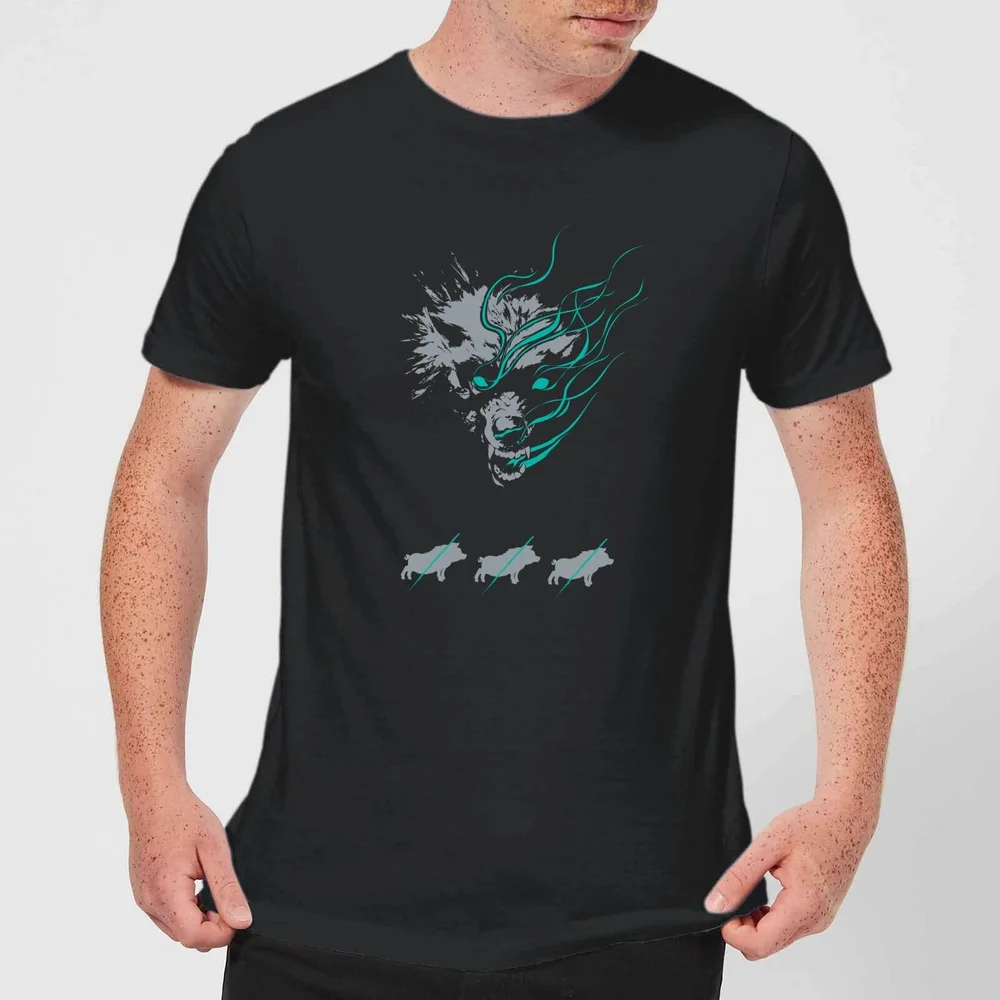 Magic The Gathering Throne of Eldraine Big Bad Wolf Men's T-Shirt - Black - M Image 1