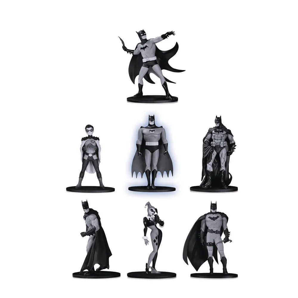 DC Collectibles Batman Black & White Mini PVC Figure 7 Pack Set 2 Image 1