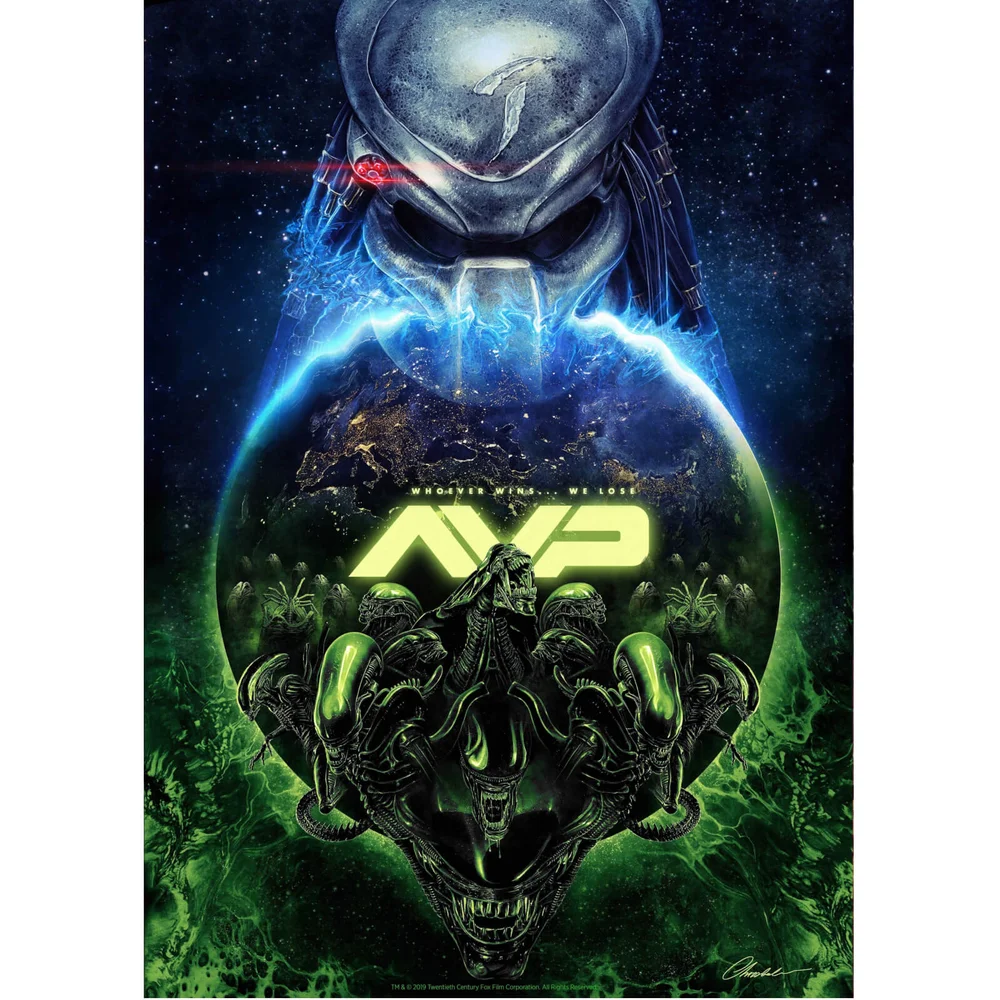Alien V Predator "15th Anniversary" Giclee by Chris Christodoulou - Zavvi Exclusive Image 1