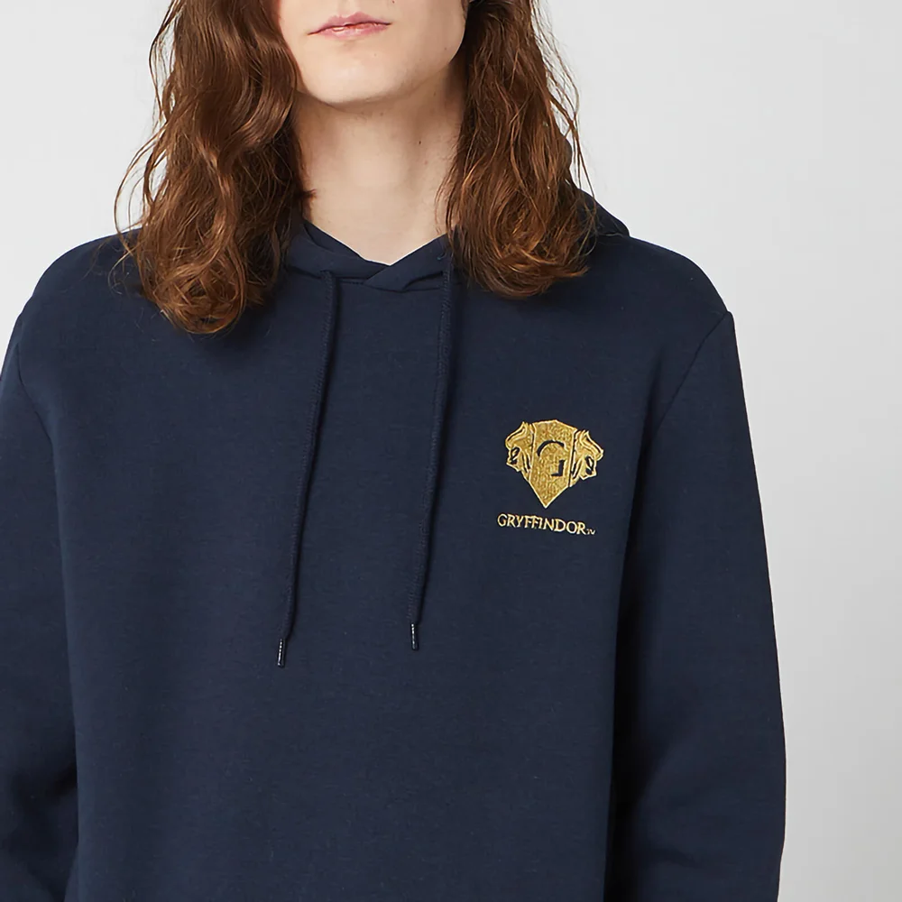 Harry Potter Gryffindor Unisex Embroidered Hoodie - Navy - S Image 1