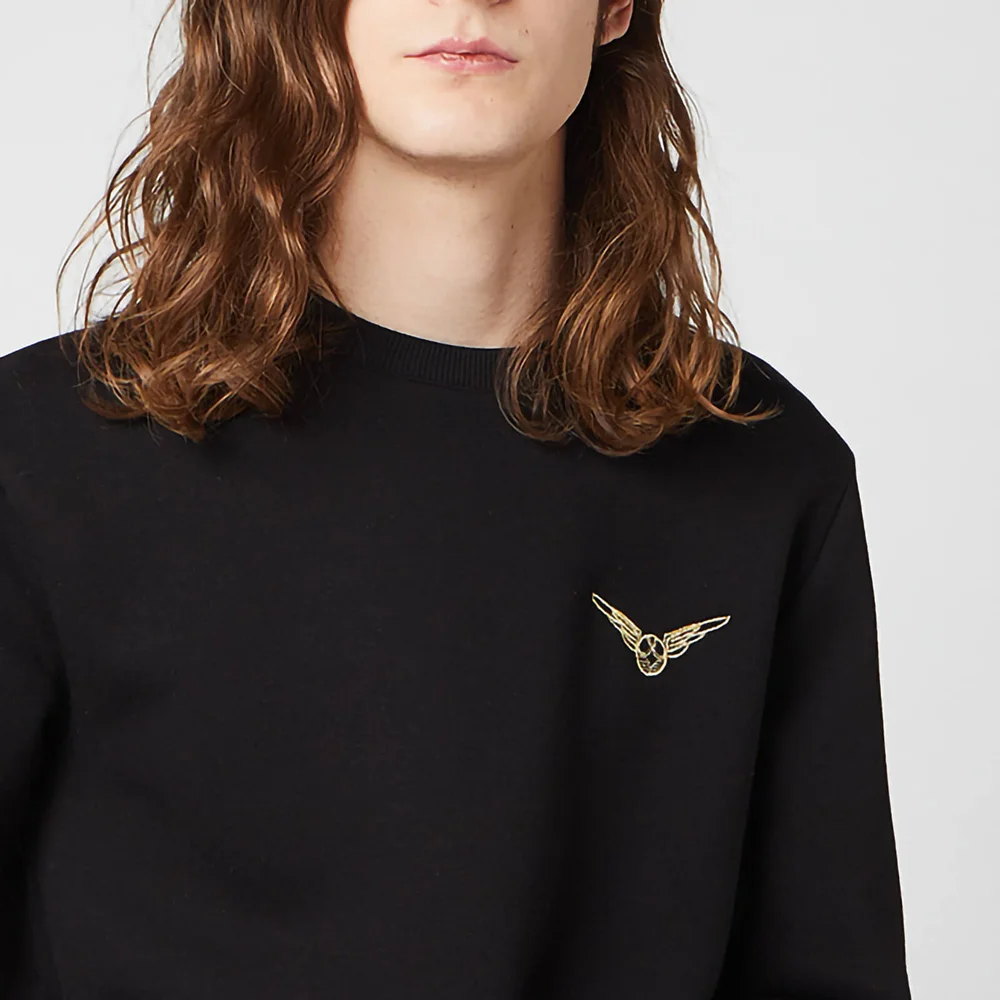 Harry Potter Golden Snitch Unisex Embroidered Sweatshirt - Black - S Image 1