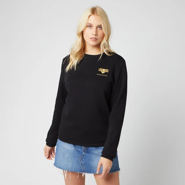 Harry Potter Hufflepuff Unisex Embroidered Sweatshirt - Black