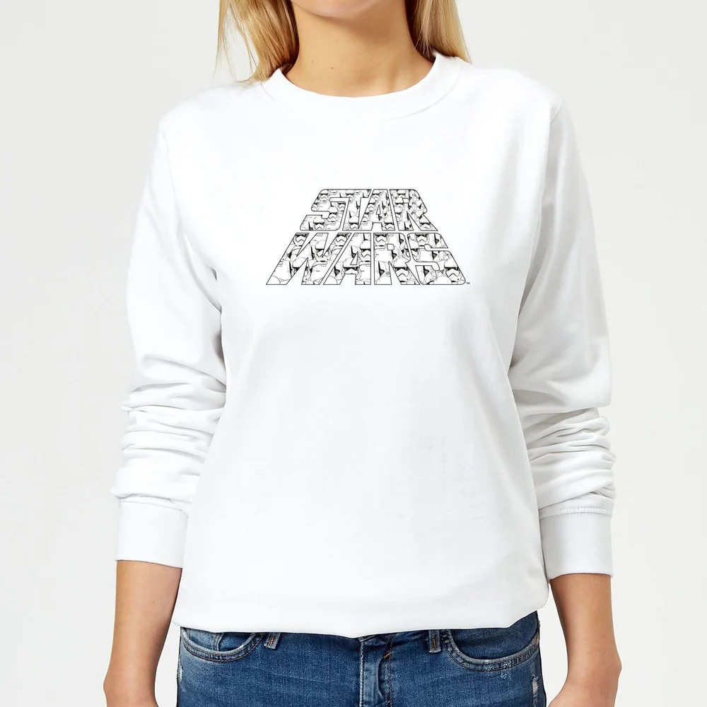 Star Wars The Rise Of Skywalker Trooper Filled Logo Women's Sweatshirt - White - XS Image 1