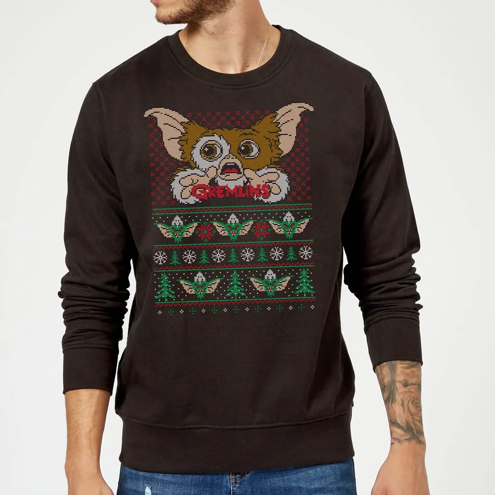 Gremlins Ugly Knit Christmas Jumper - Black - S Image 1