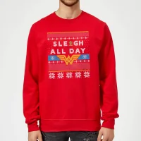Wonder Woman 'Sleigh All Day Christmas Jumper - Red