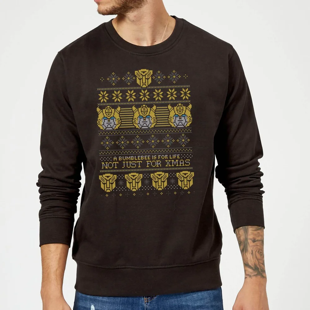 Bumblebee Classic Ugly Knit Christmas Jumper - Black - S Image 1