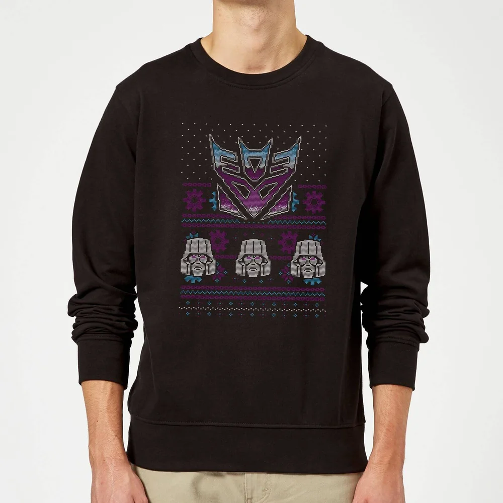Decepticons Classic Ugly Knit Christmas Jumper - Black - S Image 1