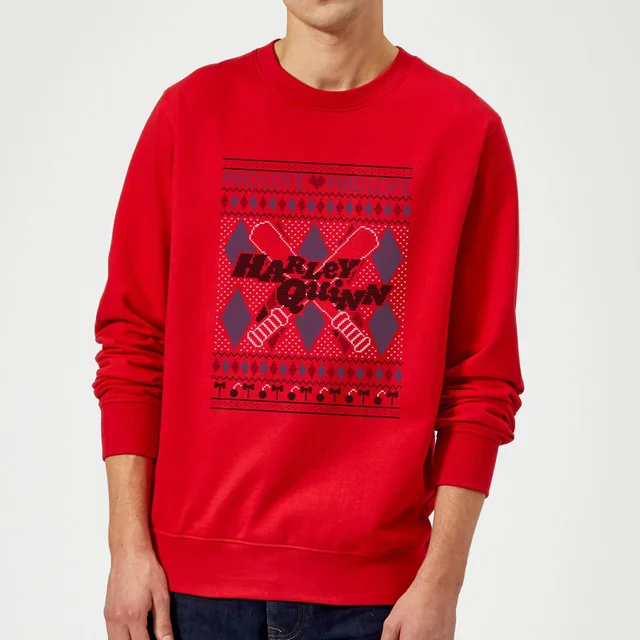 Harley Quinn Christmas Jumper - Red