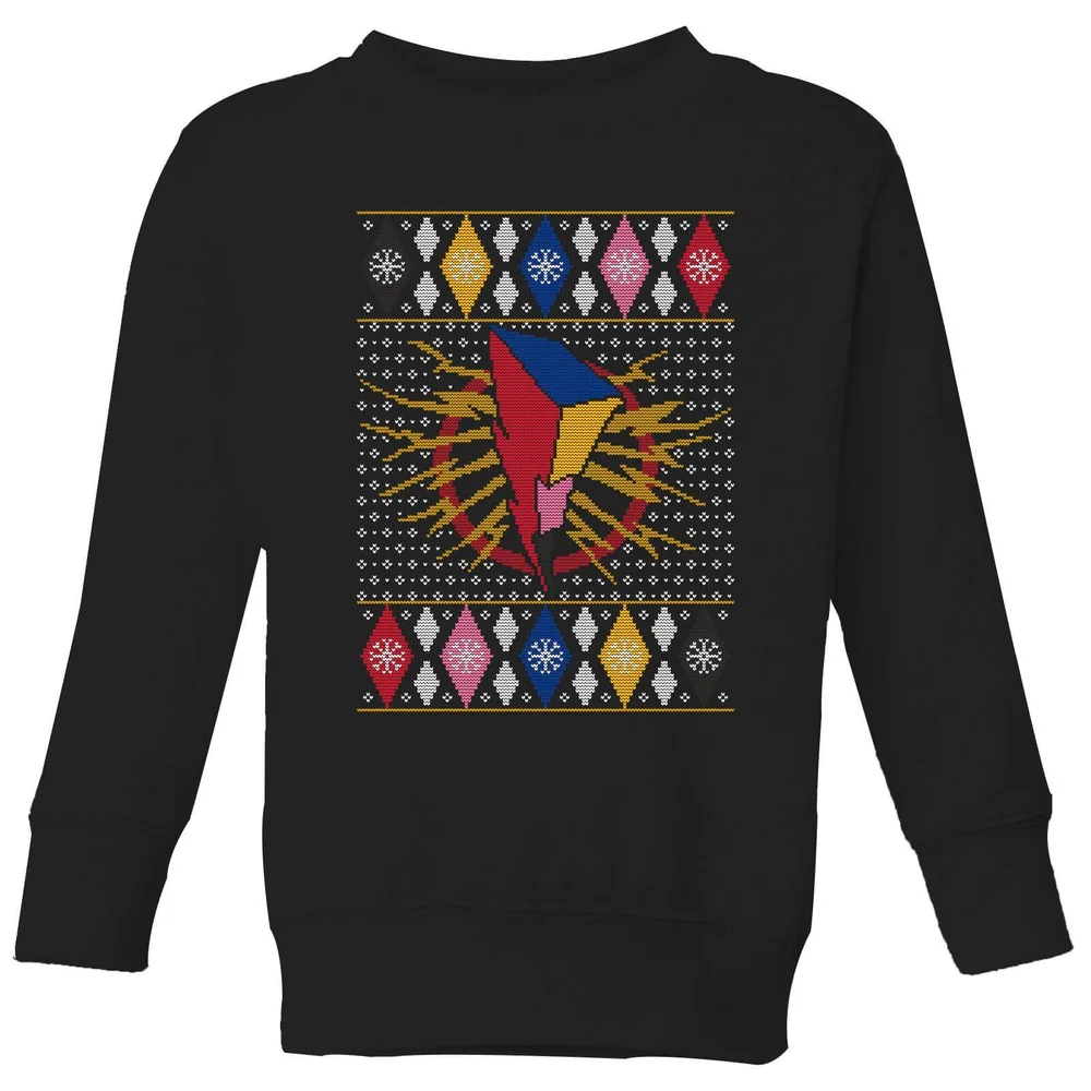 Power Rangers Kids' Christmas Jumper - Black - 3-4 Years Image 1