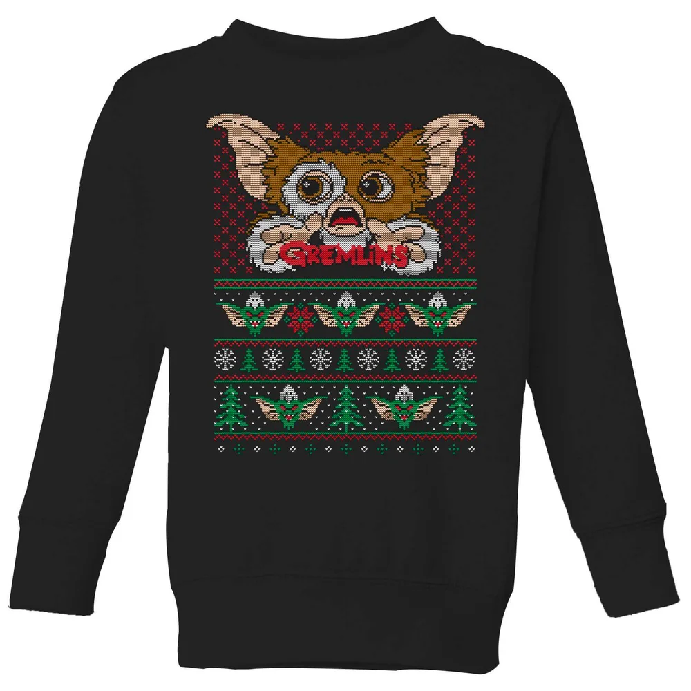 Gremlins Ugly Knit Kids' Christmas Jumper - Black - 3-4 Years Image 1