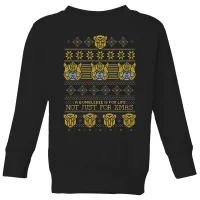 Bumblebee Classic Ugly Knit Kids' Christmas Jumper - Black