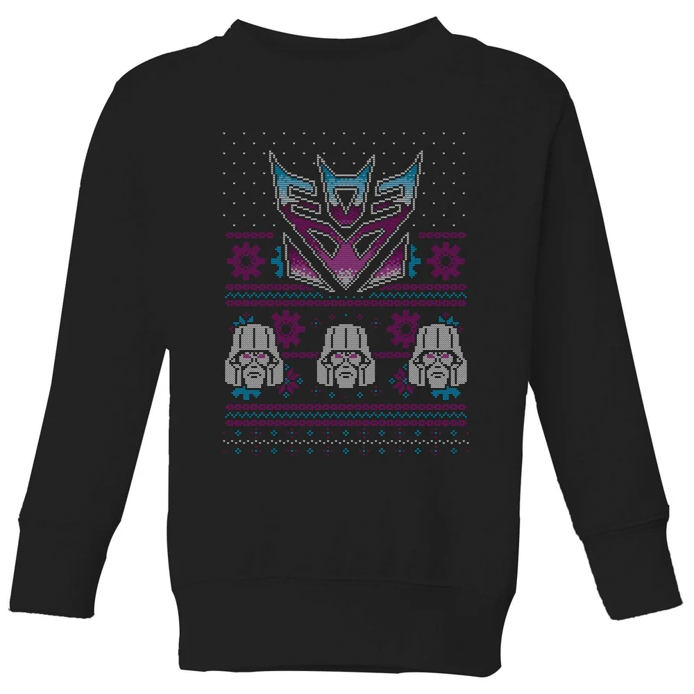 Decepticons Classic Ugly Knit Kids' Christmas Jumper - Black - 3-4 Years Image 1