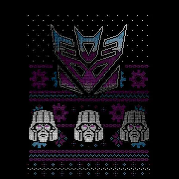 Decepticons Classic Ugly Knit Men's Christmas T-Shirt - Black