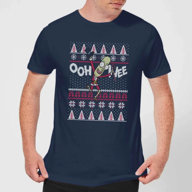 Rick and Morty Ooh Wee Men's Christmas T-Shirt - Navy