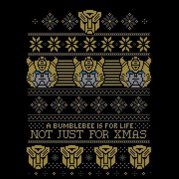 Bumblebee Classic Ugly Knit Men's Christmas T-Shirt - Black