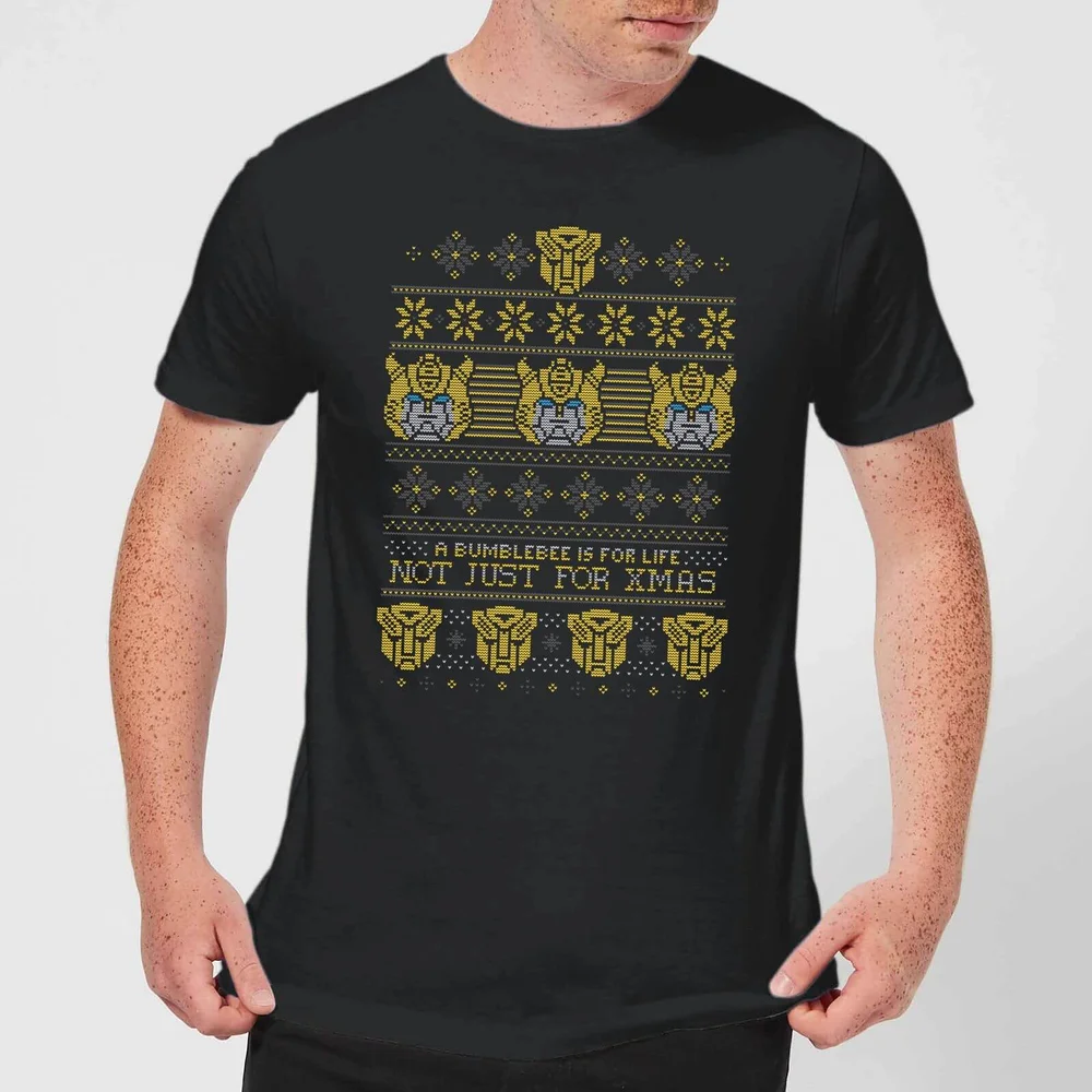 Bumblebee Classic Ugly Knit Men's Christmas T-Shirt - Black - S Image 1