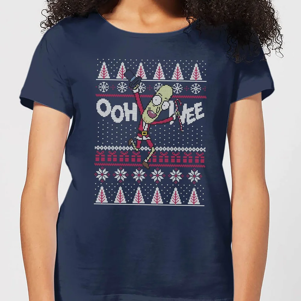 Rick and Morty Ooh Wee Women's Christmas T-Shirt - Navy - S Image 1
