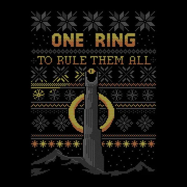 The Lord Of The Rings One Ring Women's Christmas T-Shirt in Black