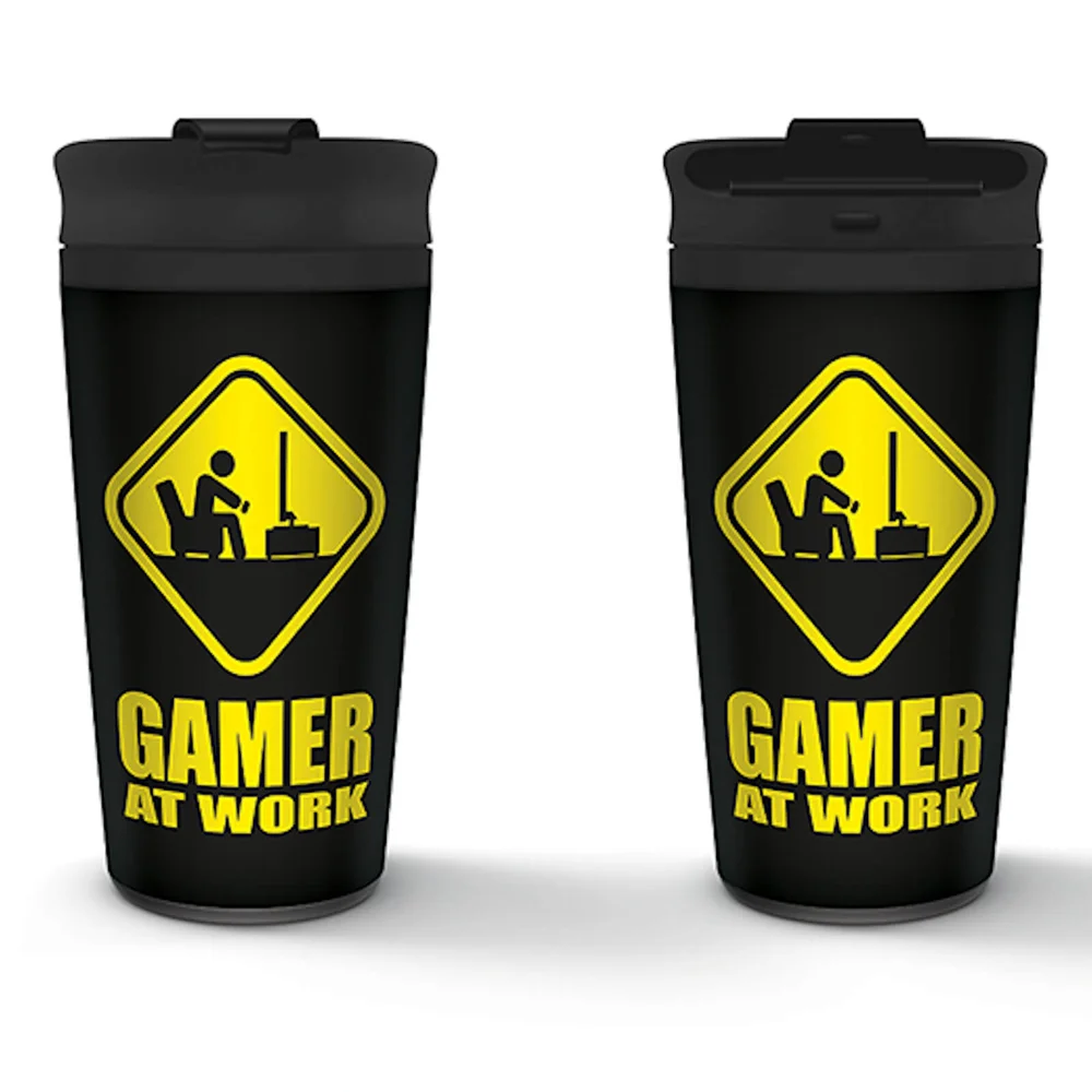 Gamer At Work Metal Travel Mug Image 1
