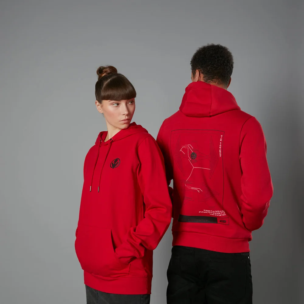 The Rise of Skywalker Tie Fighter Schematic Hoodie - Red - S Image 1