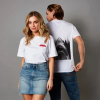 Jaws Unisex T-Shirt - White - undefined undefined