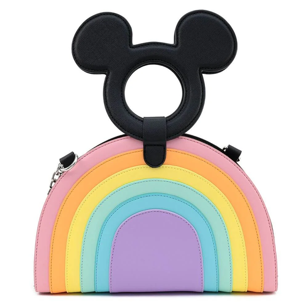 Loungefly Disney Mickey Mouse Pastel Rainbow Handle Cross Body Bag Image 1