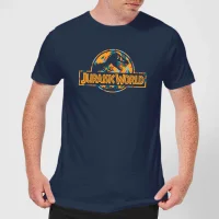 Jurassic Park Logo Tropical Men's T-Shirt - Navy - undefined undefined