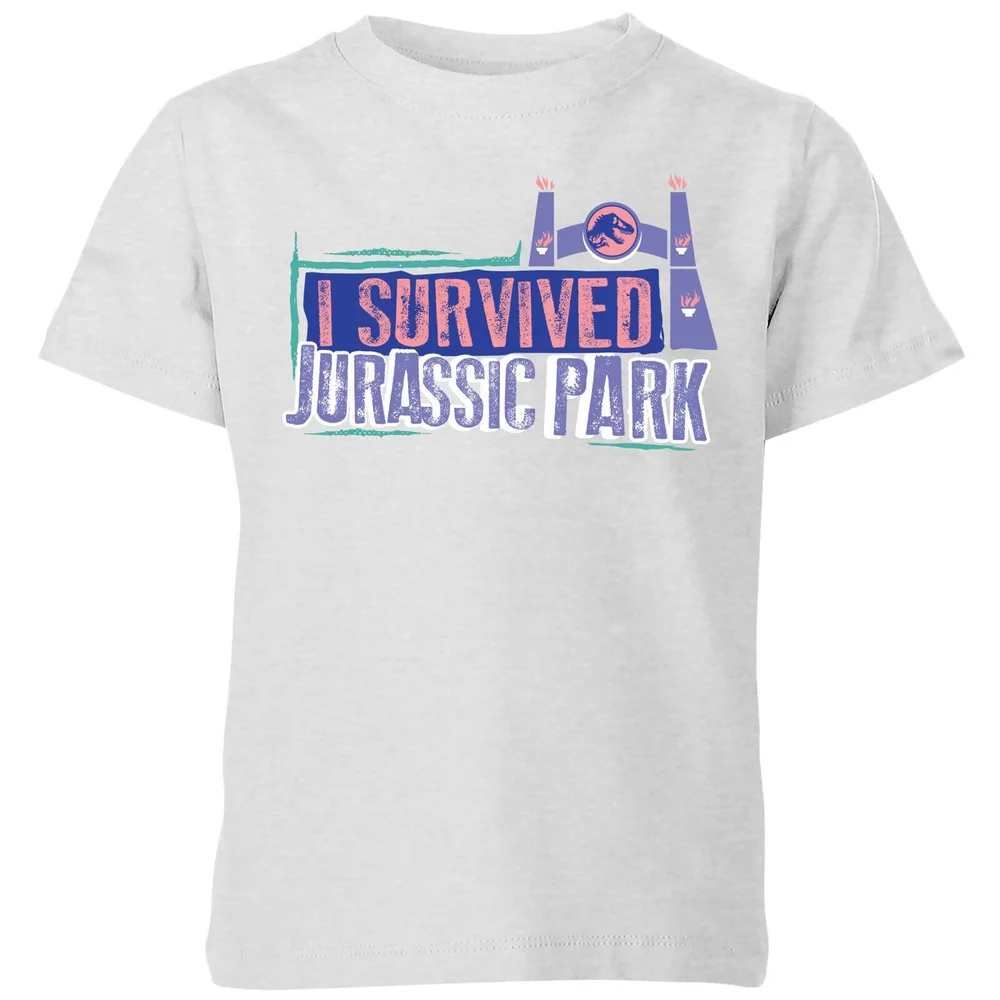 Jurassic Park I Survived Jurassic Park Kids' T-Shirt - Grey - 3-4 Years Image 1