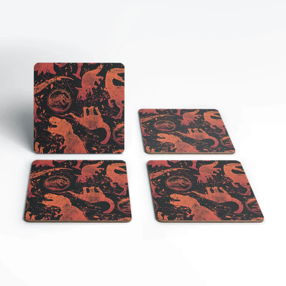 Jurassic Park Dinosaur Pattern Coaster Set Image 1