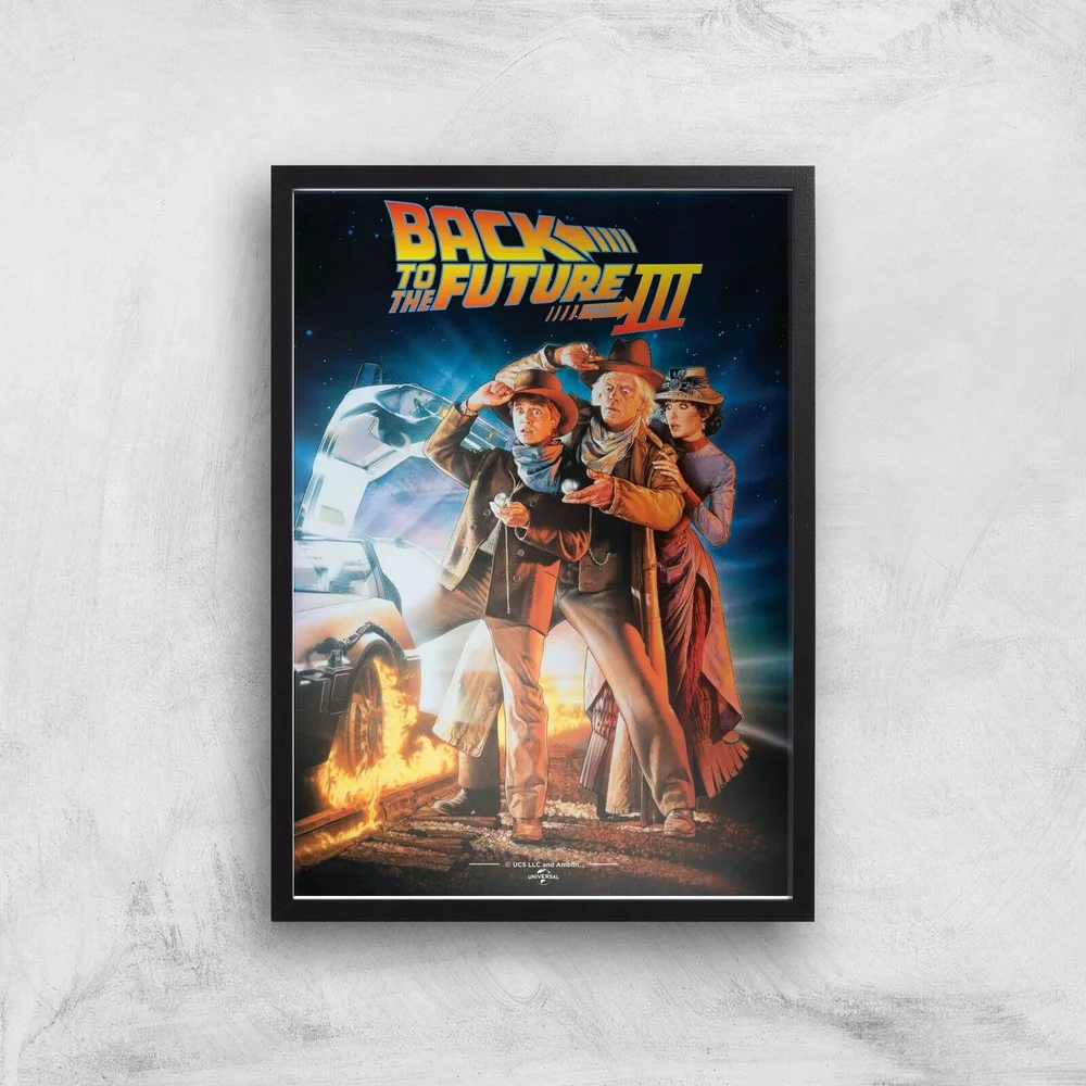 Back To The Future Part 3 Giclee Art Print - A2 - Black Frame Image 1