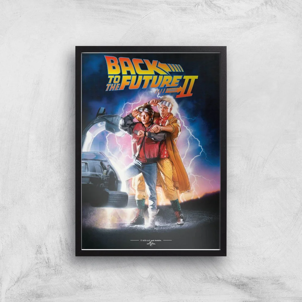 Back To The Future Part 2 Giclee Art Print - A4 - Black Frame Image 1