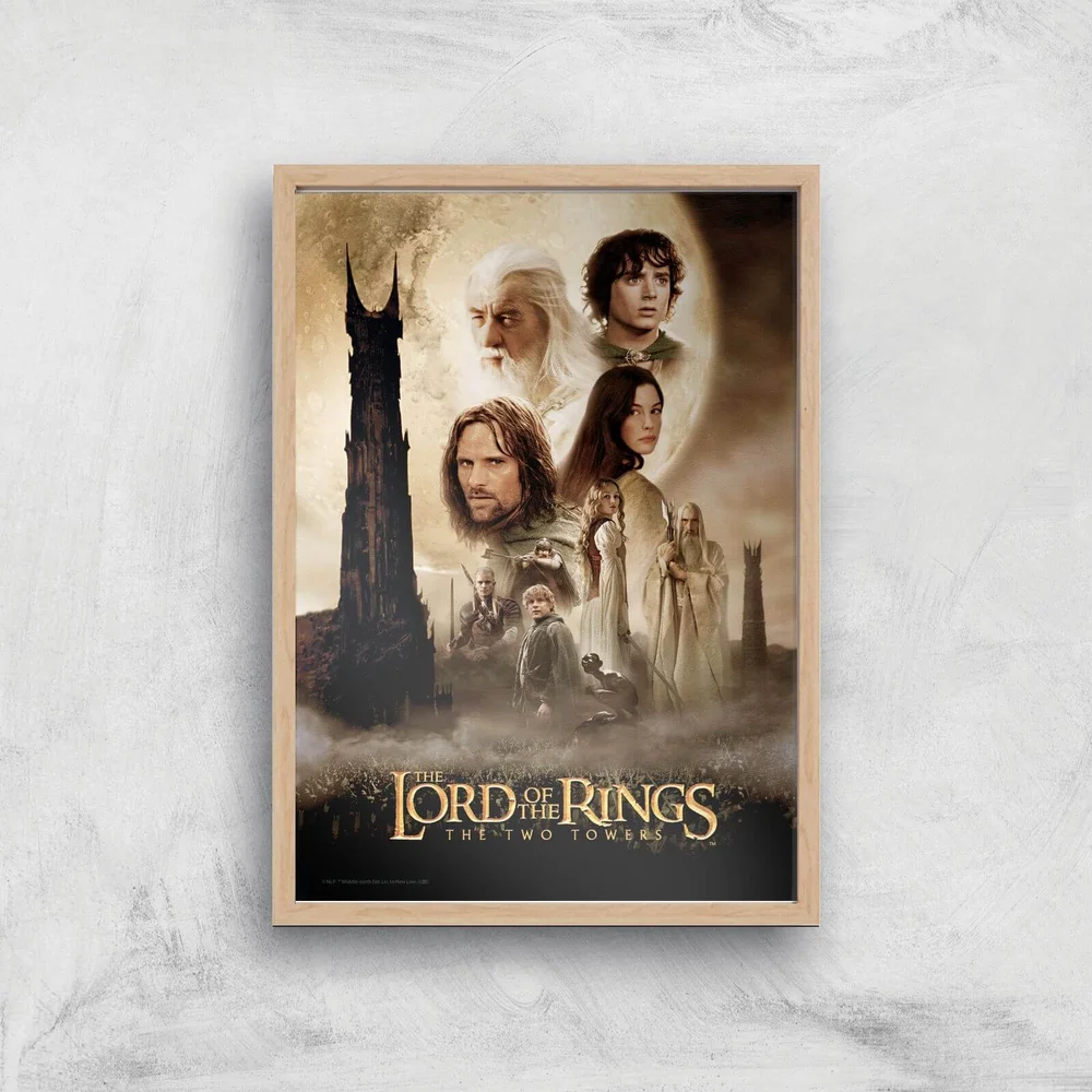 Lord Of The Rings: The Two Towers Giclee Art Print - A3 - Wooden Frame Image 1