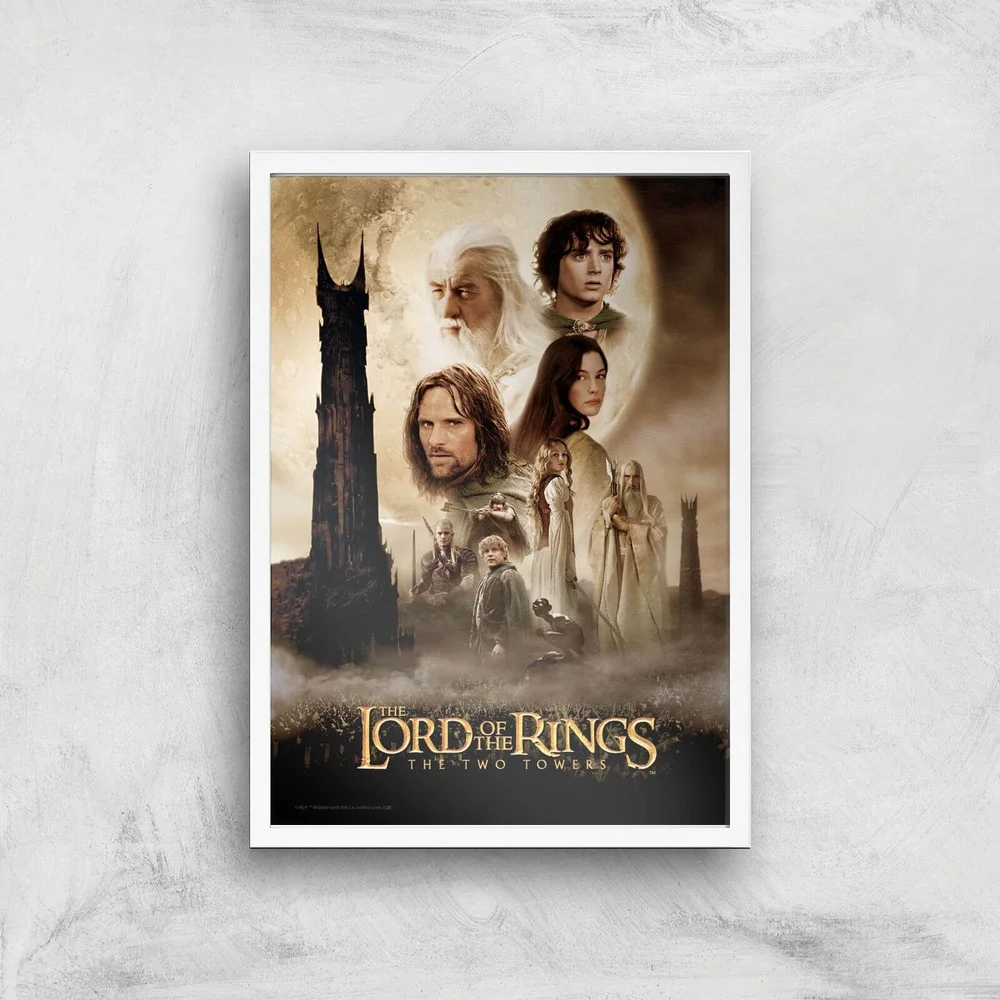 Lord Of The Rings: The Two Towers Giclee Art Print - A2 - White Frame Image 1