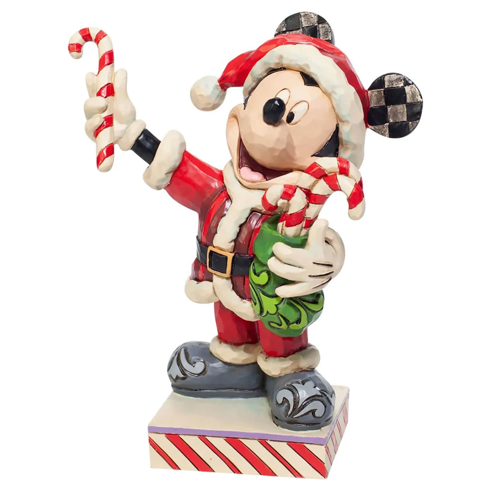 Disney Traditions Mickey Mouse with Candy Canes Figurine 15cm Image 1
