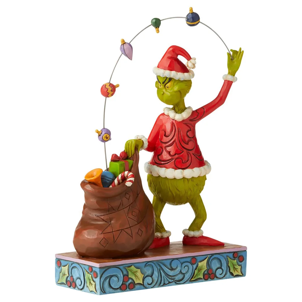 The Grinch by Jim Shore Grinch Juggling Ornaments Into A Bag Figurine 22cm Image 1