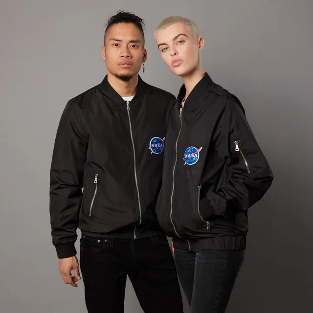 NASA Badged Bomber Jacket - Black