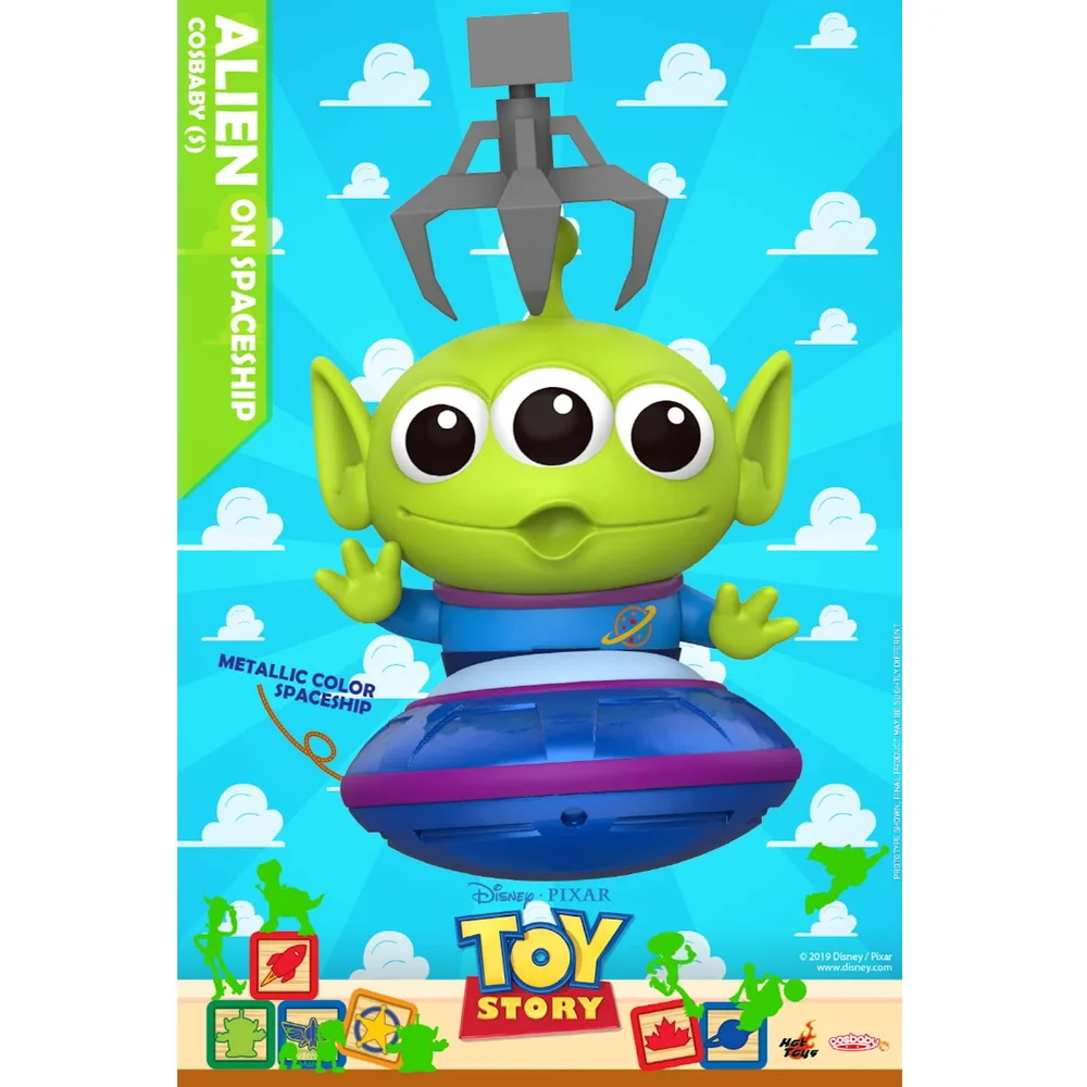 Hot Toys Toy Story Cosbaby Alien on Spaceship - Size S (Metallic Version) Image 1