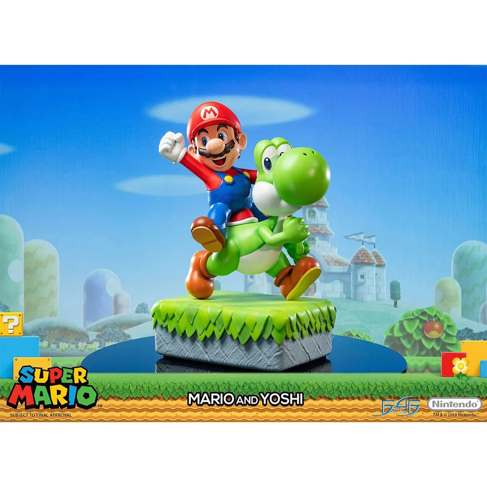 First 4 Figures Super Mario Resin Statue - Mario and Yoshi Image 1
