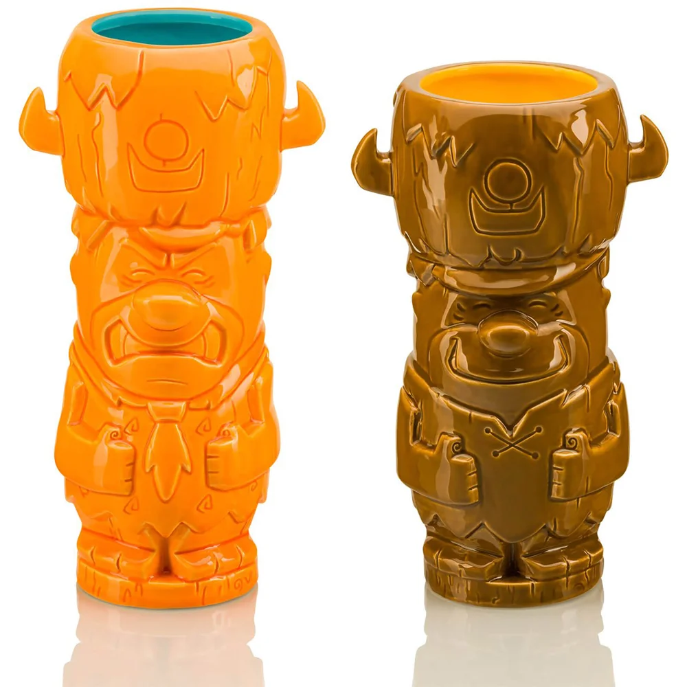 Beeline Creative The Flintstones Fred and Barney Geeki Tikis Mug 2-Pack Image 1