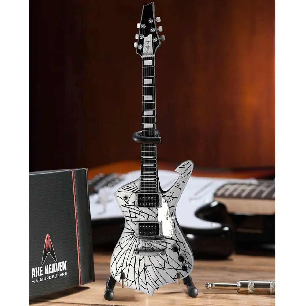 Axe Heaven KISS Paul Stanley Cracked Mirror Iceman Miniature Guitar Replica Image 1