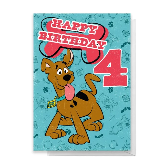 Scooby Doo 4th Birthday Greetings Card