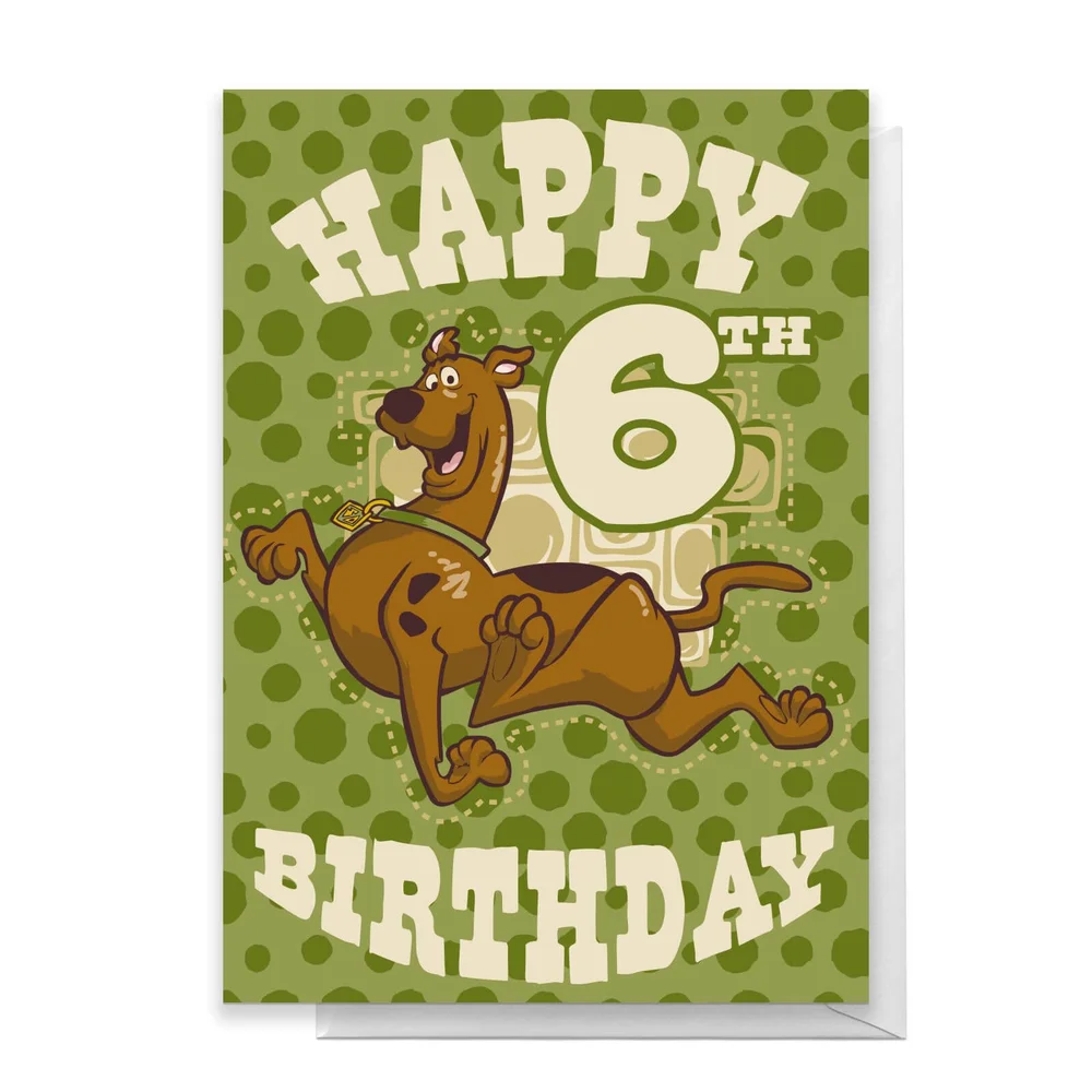 Scooby Doo 6th Birthday Greetings Card - Standard Card Image 1