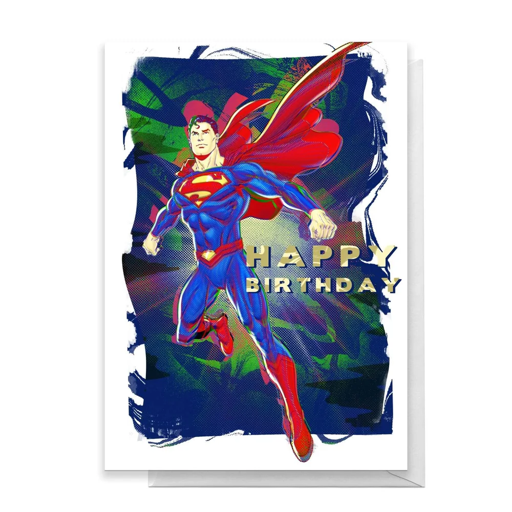 Superman Happy Birthday Greetings Card - Standard Card Image 1
